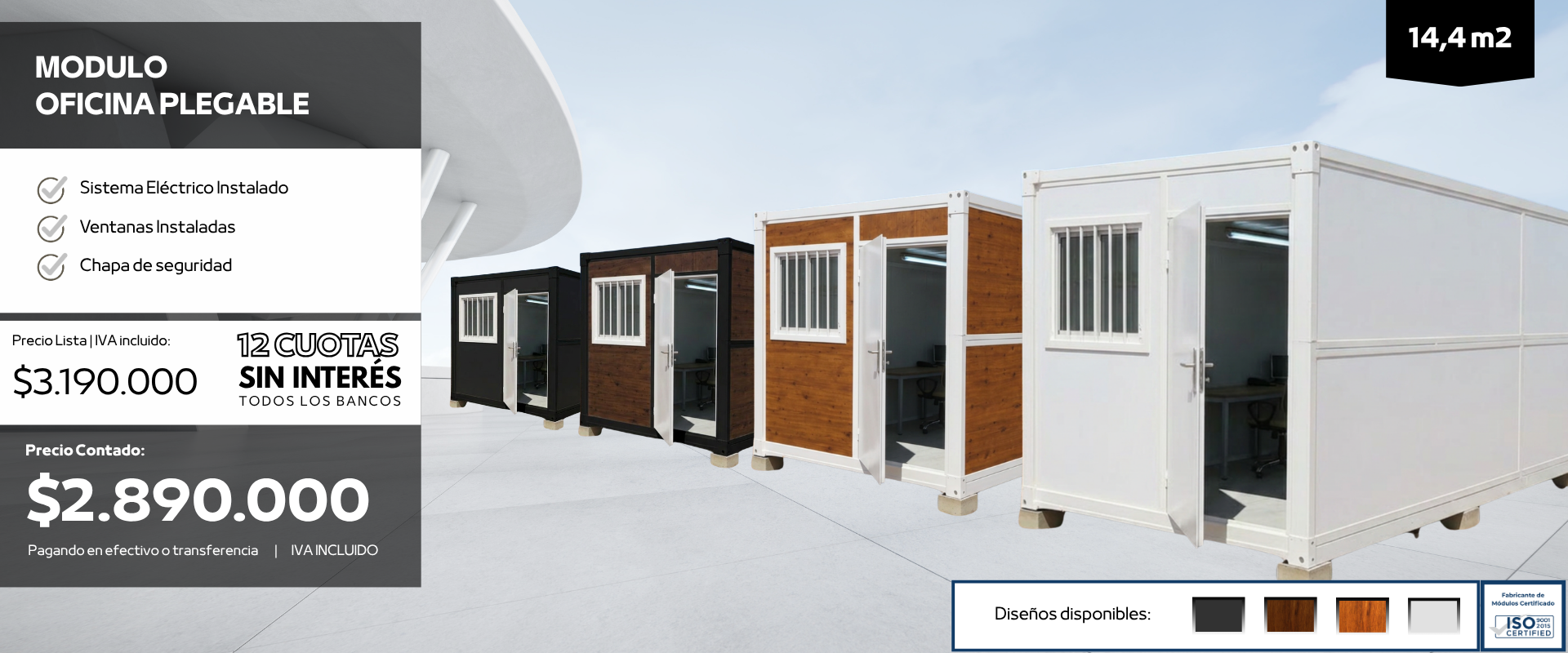 Oficinas modulares plegables de colores entrega inmediata despacho a domicilio chile